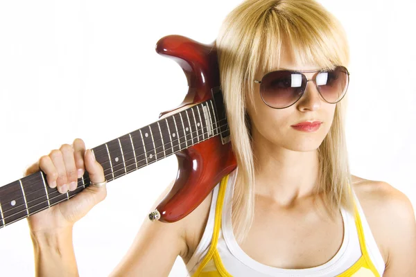 Gitarlı kadın — Stok fotoğraf