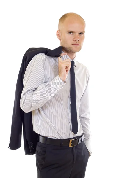Man met jas aan shoulde — Stockfoto