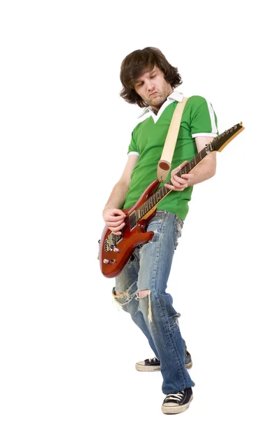 Rockstar bir gitar ile — Stok fotoğraf