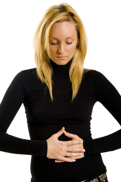 Frau mit Magenproblemen — Stockfoto