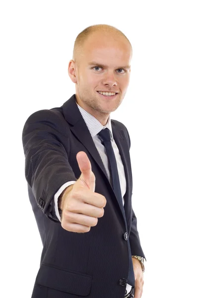 Businessman giving you a thumbs up sign Stock Photo