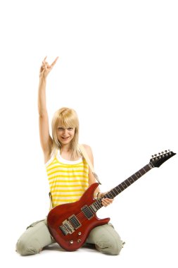 Passionate rock girl clipart