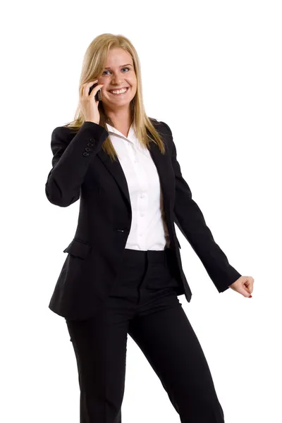 Kvinnan ringer av mobiltelefon — Stockfoto