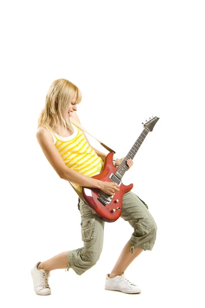 Woman with guitar — Stock Photo, Image