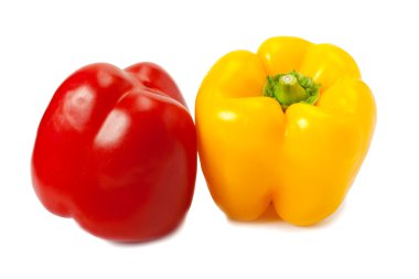 Yellow and red peppers clipart