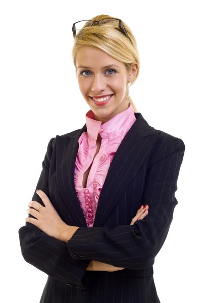 Дружелюбная улыбающаяся деловая женщина — стоковое фото