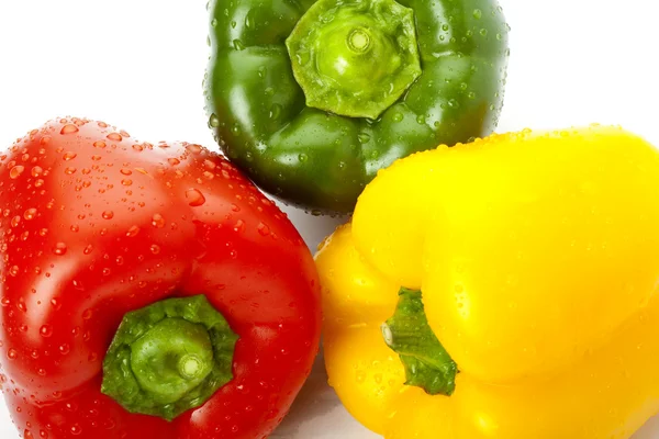 Water drops on peppers — Stock Photo, Image