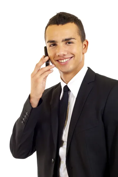 Businessman talking on mobile — Stock Photo, Image