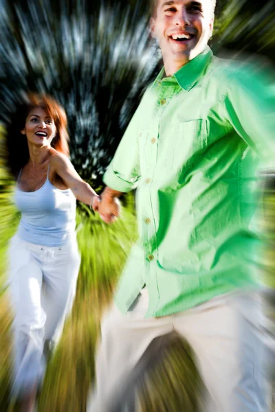 Couple running — Stock Photo, Image