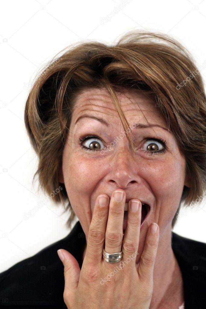 Woman with a surprised face