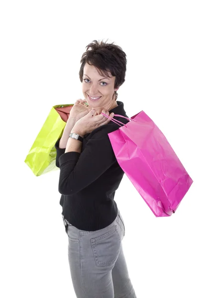 Vrouw winkelen — Stockfoto
