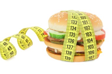 Big sandwich with tape measure clipart