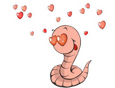 Worm in love clipart