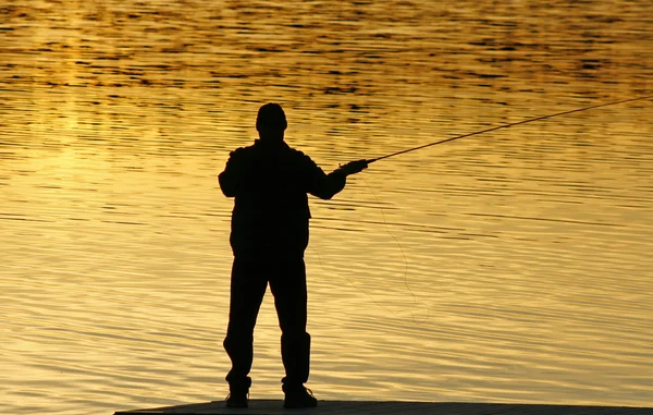 Pesca al tramonto — Foto Stock