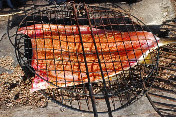 stock image Fish preparing for the grill