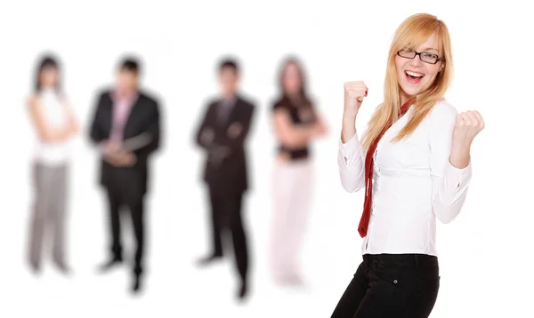 Business woman and team in the office — Stock Photo, Image