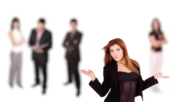 Business woman leading a team — Stock Photo, Image