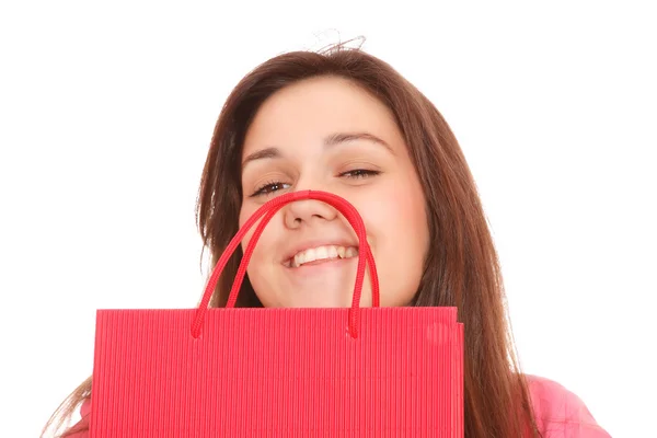 Winkelen vrouwen glimlachen. — Stockfoto