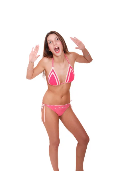 Eine schöne junge Frau im Bikini — Stockfoto