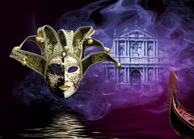 güzel karnaval maskesi Venedik Italya