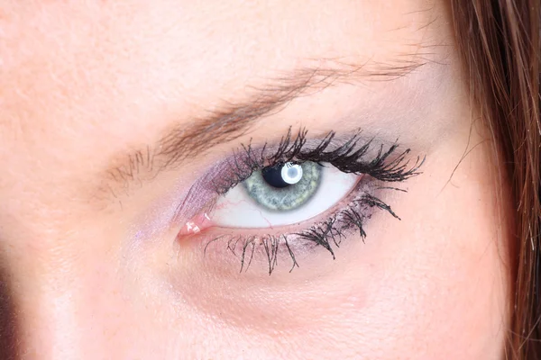 The macro beautiful female eye — Stock Photo, Image