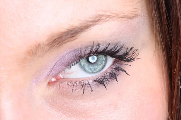 The macro beautiful female eye — Stock Photo, Image