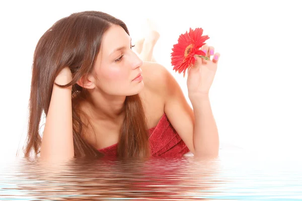 Beautiful young woman in the water — Stock Photo, Image