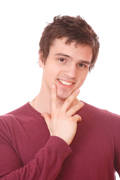 Closeup šťastný mladý muž — Stock fotografie