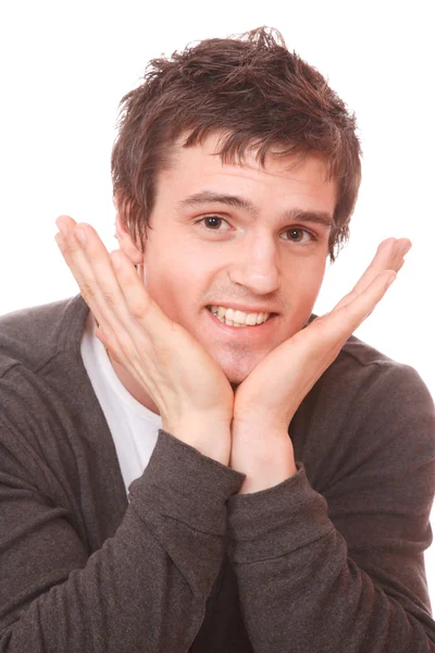 Closeup of a happy young man — Stock Photo, Image