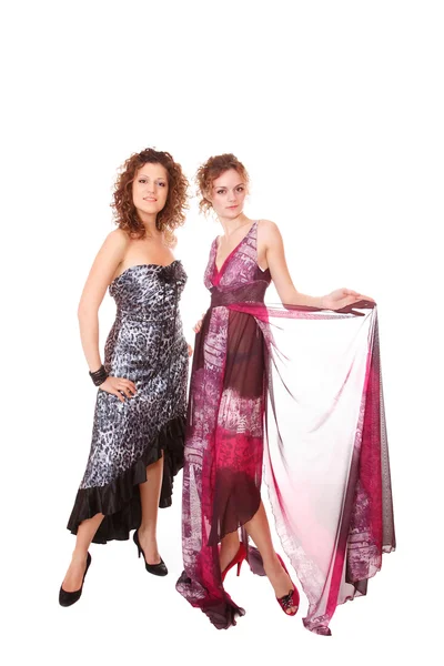 Due ragazze in abiti eleganti — Foto Stock