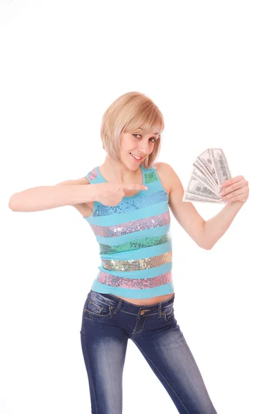 Dinero Mujer — Foto de Stock
