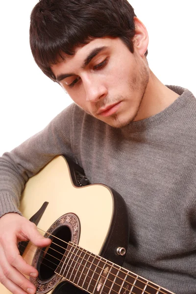 Guitarrista mão tocando guitarra — Fotografia de Stock