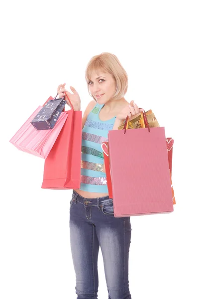Shopping kvinnor ler — Stockfoto