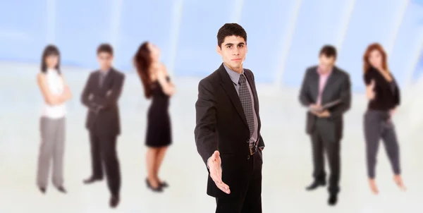 Business man leading a team — Stock Photo, Image