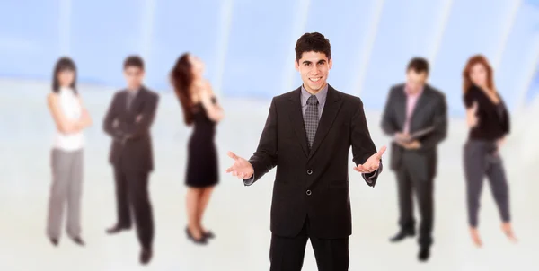 Business man leading a team — Stock Photo, Image