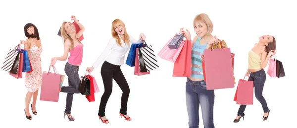 Gruppo di ragazze dello shopping — Foto Stock