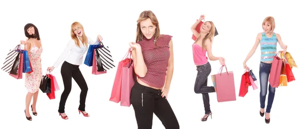 Group of shopping girls — Stock Photo, Image