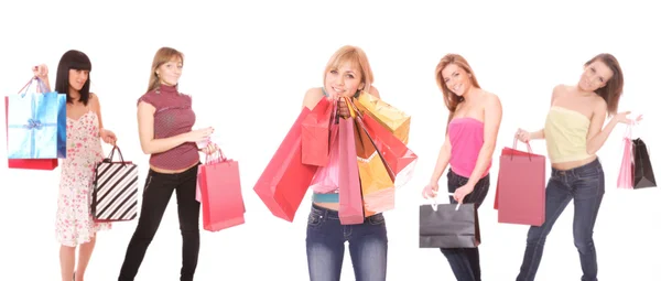 ショッピングの女の子のグループ — ストック写真