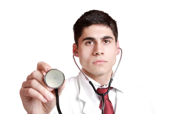 Médico com estetoscópio — Fotografia de Stock