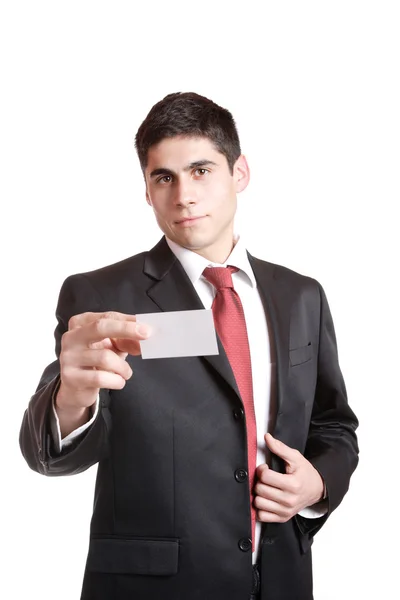 Biznesmen przedstawienie karty — Zdjęcie stockowe