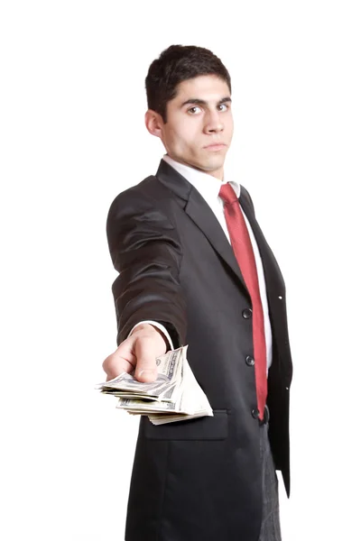 Businessman Holding Money — Stock Photo, Image