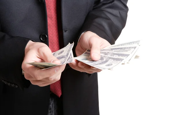 Businessman Holding Money — Stock Photo, Image