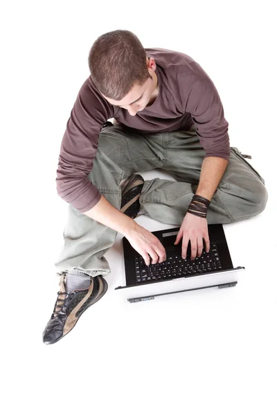 노트북 편안한 남자 — 스톡 사진