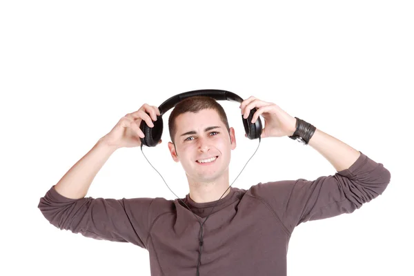 Człowiek jest słuchanie muzyki — Zdjęcie stockowe