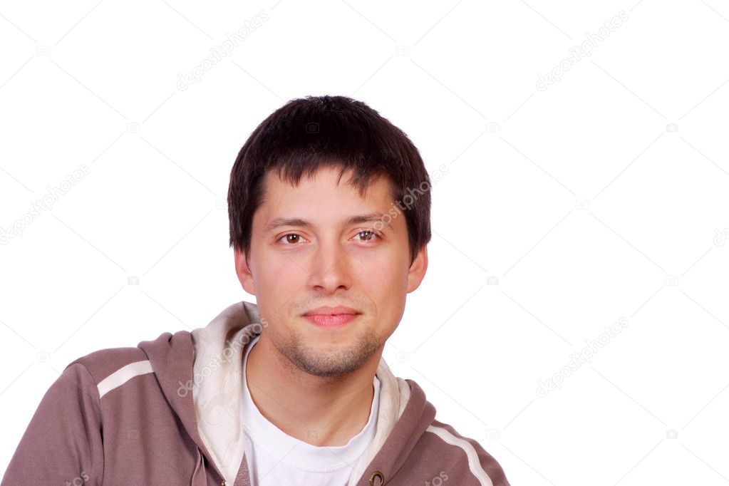 Happy young casual man portrait