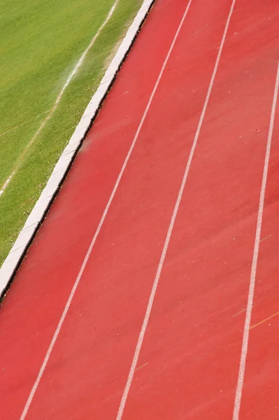 Detail einer Leichtathletikbahn — Stockfoto