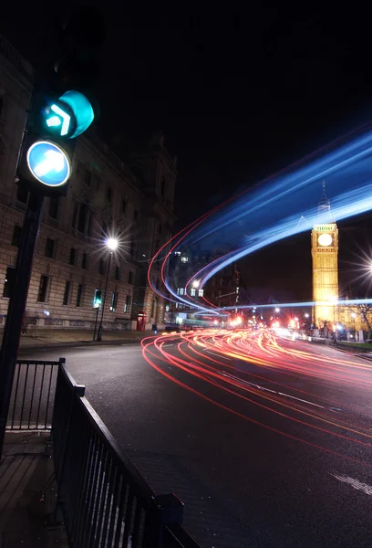 Big traffic in London at the Big Ben — Stock Photo, Image