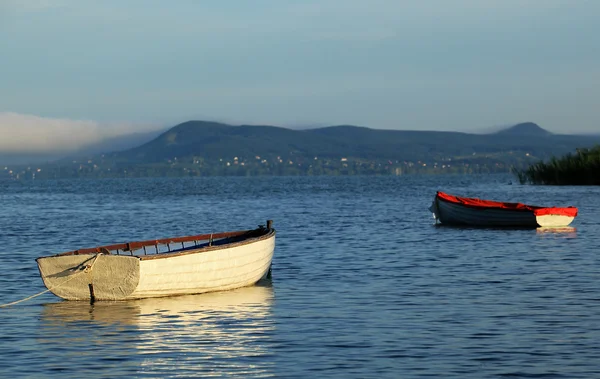 Two boats on Lake Balaton Stock Photo