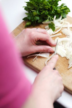 Cutting onion clipart