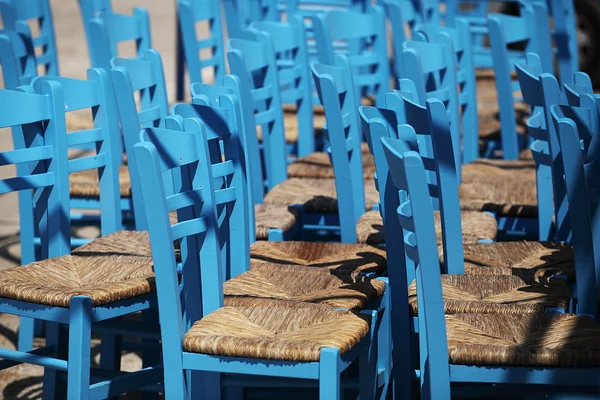 Blå stolar — Stockfoto